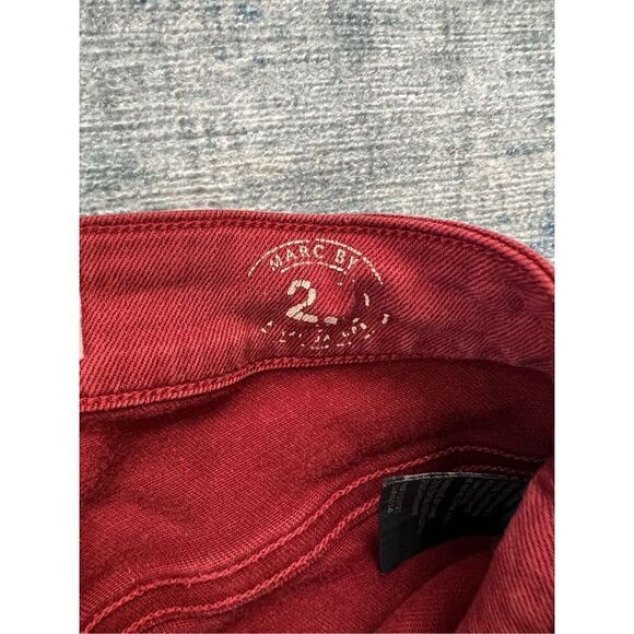 Marc by Marc Jacobs Candied Rum Red Stick Cropped Jeans Size 25 - Picture 4 of 8